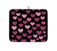 Mexpekil Tappetino scolapiatti per bancone della cucina, 40,6 x 45,7 cm, assorbente con retro antiscivolo, tappetino ad asciugatura rapida, tappetino scolapiatti per lavello, bar, glitter e cuori rosa