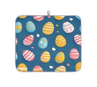 Mexpekil Tappetino scolapiatti per bancone della cucina, 40,6 x 45,7 cm, tappetino assorbente con retro antiscivolo, tappetino ad asciugatura rapida per lavello, bar, uova di Pasqua colorate