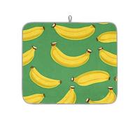 Mexpekil Tappetino scolapiatti per bancone della cucina, 40,6 x 45,7 cm, tappetino assorbente con retro antiscivolo, tappetino per asciugare i piatti per lavello, caffetteria, banana disegnata a mano