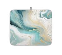 Mexpekil Tappetino scolapiatti per bancone della cucina, 40,6 x 45,7 cm, tappetino assorbente con retro antiscivolo, ad asciugatura rapida, tappetino scolapiatti per lavello, bar, color foglia di tè