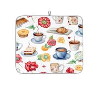 Mexpekil Tappetino scolapiatti per caffè, cibo, torta, pane, 40,6 x 45,7 cm, assorbente da cucina, tappetino scolapiatti ad asciugatura rapida