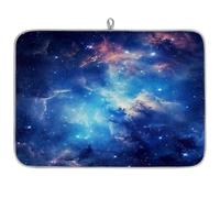 Mexpekil Tappetino scolapiatti per cucina, 45,7 x 61 cm, assorbente, tappetino scolapiatti da cucina, motivo: nebulosa, galassia, stelle, bar, per piani di lavoro, lavello, animali domestici