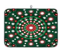 Mexpekil Tappetino scolapiatti per cucina, 45,7 x 61 cm, assorbente, tappetino scolapiatti da cucina, tappetino natalizio rosso verde neve caffè bar pad per piani di lavoro lavello animali domestici
