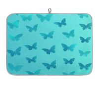 Mexpekil Tappetino scolapiatti verde con silhouette di farfalle, tappetino scolapiatti da cucina, tappetino da cucina per piatti, bar, piani di lavoro, 45,7 x 61 cm