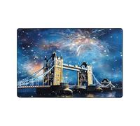 Mexpekil Tappeto con paesaggio con fuochi d'artificio di Londra, per soggiorno e camera da letto, antiscivolo, 120 x 182 cm, lavabile, grande, morbido, per cucina, sala da pranzo, ufficio