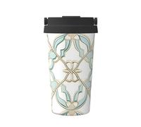 Mexpekil Tazza da caffè isolata da viaggio con coperchio a tenuta stagna, in ceramica verde, tazze termiche per bevande calde, 500 ml