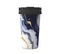 Mexpekil Tazza da caffè isolata da viaggio con coperchio a tenuta stagna viola dorato marmo tazze termiche per bevande calde 500 ml
