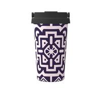 Mexpekil Tazza da caffè isolata da viaggio con coperchio a tenuta stagna viola Tribe Totem tazze termiche per bevande calde 500 ml
