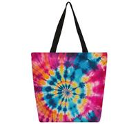 Mexpekil Tie-dye Rainbow Canvas Tote Bag per donne ragazze borse della spesa riutilizzabili borse della spesa grandi borse da donna borsa a tracolla multiuso