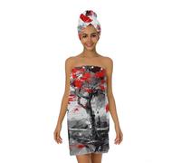 Mexpekil Torre Eiffel - Set di accappatoi da donna in microfibra e asciugamano avvolgente, assorbente, ad asciugatura rapida, per doccia e spa, per capelli e corpo