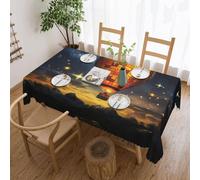 Mexpekil Tovaglia con cielo stellato con mongolfiera, 137 x 183 cm, lavabile, impermeabile, antimacchia, decorativa, rettangolare, per interni ed esterni