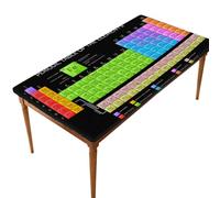 Mexpekil Tovaglia periodica degli elementi, rettangolare, con bordo elastico, per tavoli da 1,5 m, impermeabile, per esterni, picnic, campeggio, sala da pranzo, patio