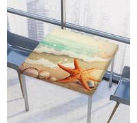 Mexpekil Tovaglia quadrata con stelle marine e onde, 86 x 86 cm, elastica, impermeabile, per interni ed esterni