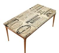 Mexpekil Tovaglia rettangolare con citazione di giornale vintage, con bordo elastico, per tavoli da 1,5 m, impermeabile, per esterni, picnic, campeggio, sala da pranzo, patio