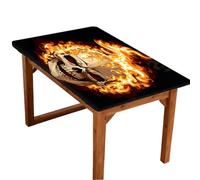 Mexpekil Tovaglia rettangolare con teschio del giorno dei morti, con bordo elastico, per tavoli da 1,2 m, impermeabile, per esterni, picnic, campeggio, sala da pranzo e patio