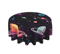 Mexpekil Tovaglia rotonda da 152 cm, impermeabile, facile da pulire, con un simpatico universo, spazio, pianeta, tovaglia per sala da pranzo, tavolo da tè all'aperto