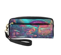 Mexpekil Trippy - Astuccio per matite con funghi magici psichedelici, da viaggio, per trucchi, penne, in pelle, per cosmetici, pennelli da trucco, articoli di cancelleria per bambini, ragazze, ragazzi