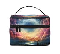 Mexpekil Trousse da viaggio per cosmetici, grande capacità, organizer per trucchi, borsa portatile per articoli da toeletta per donne e ragazze, Magia spaziale, Taglia unica