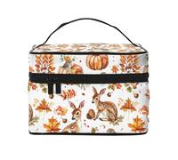 Mexpekil Trousse da viaggio per cosmetici, grande capacità, organizer per trucchi, borsa portatile per articoli da toeletta per donne e ragazze, Foglia di caduta di cer, Taglia unica