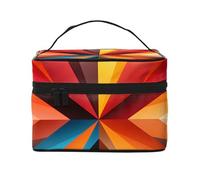 Mexpekil Trousse da viaggio per cosmetici, grande capacità, organizer per trucchi, borsa portatile per articoli da toeletta per donne e ragazze, Geometria dei colori, Taglia unica
