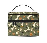 Mexpekil Trousse da viaggio per cosmetici, grande capacità, organizer per trucchi, borsa portatile per articoli da toeletta per donne e ragazze, Zampa di ossa di cane., Taglia unica
