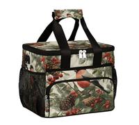 Mexpekil Uccelli su ramo di piante borse per il pranzo isolate riutilizzabili per donne uomini adulti scatola termica per il pranzo grande riutilizzabile borsa termica per il pranzo per il lavoro