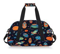 Mexpekil Universe Planet Rocket Borsa da viaggio per ragazze e ragazzi Borsa da viaggio per il fine settimana borsa impermeabile per sport danza scuola pratica