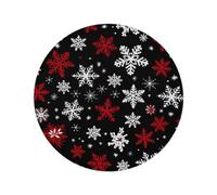 Mexpekil Vintgae - Set di 1 tovaglietta rotonda natalizia con fiocchi di neve e fiocchi di neve, resistenti al calore, impermeabili, per cucina e sala da pranzo