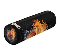 Mexpekil Water Fire - Astuccio per matite da basket per ragazze e ragazzi, astuccio per cancelleria, piccolo astuccio per la scuola, per studenti e ufficio