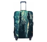 Mexpekil Wildlife Howling Wolf - Copertura per bagagli da 45,7 a 53,3 cm, per trolley da viaggio, antigraffio, antipolvere, elastica, per viaggi in vacanza, multicolore, For 22--24 inch luggage