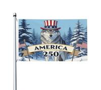 Mexpekil Wolf America's 250th Flags - Bandiere decorative per esterni, 1,5 x 0,9 m, con occhielli, double-face, per festival, per feste, vacanze, casa