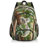 Mexpekil Zaino da scuola con simpatico koala e albero, grande, per ragazze, ragazzi, bambini, impermeabile, per donne e uomini, leggero, per escursionismo, viaggi, 43 cm