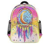 Mexpekil Zaino per bambini colorato con acchiappasogni a forma di stella, per ragazze e ragazzi, leggero e impermeabile, zaino da viaggio per bambini in età prescolare con cinghia toracica