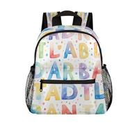 Mexpekil Zaino per bambini, con lettere colorate, zaino per bambini, educazione, alfabeti, scuola materna, borsa per libri in età prescolare, zaino casual per ragazzi, ragazze e bambini