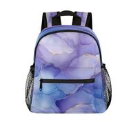 Mexpekil Zaino per bambini con motivo marmo con lavanda blu con cinghia toracica per ragazze e ragazzi piccolo zaino carino per bambini per la scuola materna