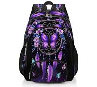 Mexpekil Zaino per la scuola con farfalla viola acchiappasogni grande zaino per la scuola per ragazze ragazzi bambini zaino impermeabile per laptop per donne uomini zaino leggero escursionismo viaggio