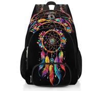 Mexpekil Zaino scolastico colorato con acchiappasogni floreale grande zaino da scuola per ragazze ragazzi bambini zaino impermeabile per laptop per donne uomini zaino leggero escursionismo viaggio