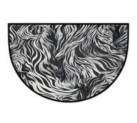 Mexpekil Zebra, zerbino a mezza luna, per interni ed esterni, antiscivolo, lavabile, a semicerchio, assorbente, intrappola lo sporco, tappeto semicircolare per ingresso, 61 x 91 cm