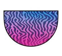 Mexpekil Zerbino a mezza luna in pelle di zebra, per interni ed esterni, antiscivolo, lavabile, a semicerchio, assorbente, intrappola lo sporco, tappeto semicircolare per ingresso, 61 x 91 cm