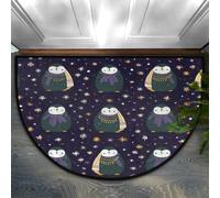 Mexpekil Zerbino a mezza luna per interni, con adorabile pinguino invernale, lavabile, antiscivolo, decorazione per la casa, per esterni, per interni, ingresso, porta anteriore e posteriore, giardino