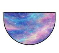 Mexpekil Zerbino a mezza luna rosa viola galassia cielo per interni ed esterni antiscivolo tappeto lavabile a semicerchio tappetino assorbente cattura sporco tappeto semicircolare 100 x 160 cm
