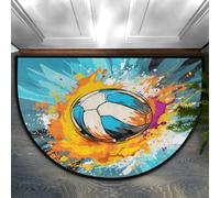 Mexpekil Zerbino a semicerchio sportivo con pallavolo, tappetino antiscivolo per porta d'ingresso, tappeti per camera da letto, bagno, cucina, tappetini decorativi, 91,4 x 61 cm