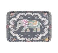 Mexpekil Zerbino assorbente con elefante indiano mandala, 40 x 60 cm, antiscivolo, per interni ed esterni, tappetini per casa e cucina