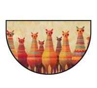 Mexpekil Zerbino colorato a mezza luna in alpaca per interni ed esterni, antiscivolo, lavabile, tappetino a semicerchio, assorbente, intrappola lo sporco, tappeto semicircolare, 100 x 160 cm