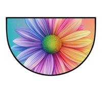 Mexpekil Zerbino colorato arcobaleno margherita mezza luna per interni ed esterni antiscivolo tappetino lavabile a semicerchio zerbino assorbente cattura sporco tappeto semicircolare per ingresso 61 x