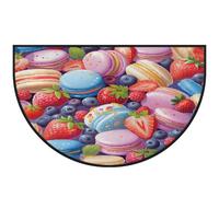 Mexpekil Zerbino colorato con macaron a mezza luna, per interni ed esterni, antiscivolo, lavabile, a semicerchio, assorbente, intrappola lo sporco, 100 x 160 cm
