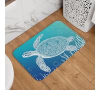 Mexpekil Zerbino con tartaruga che nuota sull'oceano, 40 x 60 cm, antiscivolo, lavabile, tappetino di benvenuto, assorbente, tappetino da cucina, decorazione per la casa, per interni ed esterni