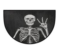 Mexpekil Zerbino semicircolare antiscivolo con teschio e scritta "Day of | Zerbino lavabile a mezza luna, decorazione per la casa per ingresso cucina esterno interno 61 x 91 cm