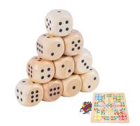 MEXRUMI 10 Confezioni Di Dadi In Legno Da 16 Mm,Dadi In Legno Naturale,Accessori Per Giochi Di Carte,Dadi In Legno A 6 Facce,Dadi Da Gioco,Dadi Da Mahjong Per Artigianato,Giochi Da Tavolo,Sussidi Dida