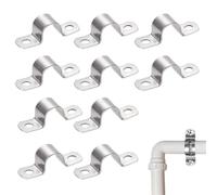 MEXRUMI 10 Pezzi Morsetto Per Tubo Staffa A U 16Mm Acciaio Inossidabile U-Tubo Morsetto Di Collegamento Anello Tubo Morsetto Scheda Di Guida Da Sella Tubo Di Fissaggio Tubo Per Tutti I Tipi Di Tubi